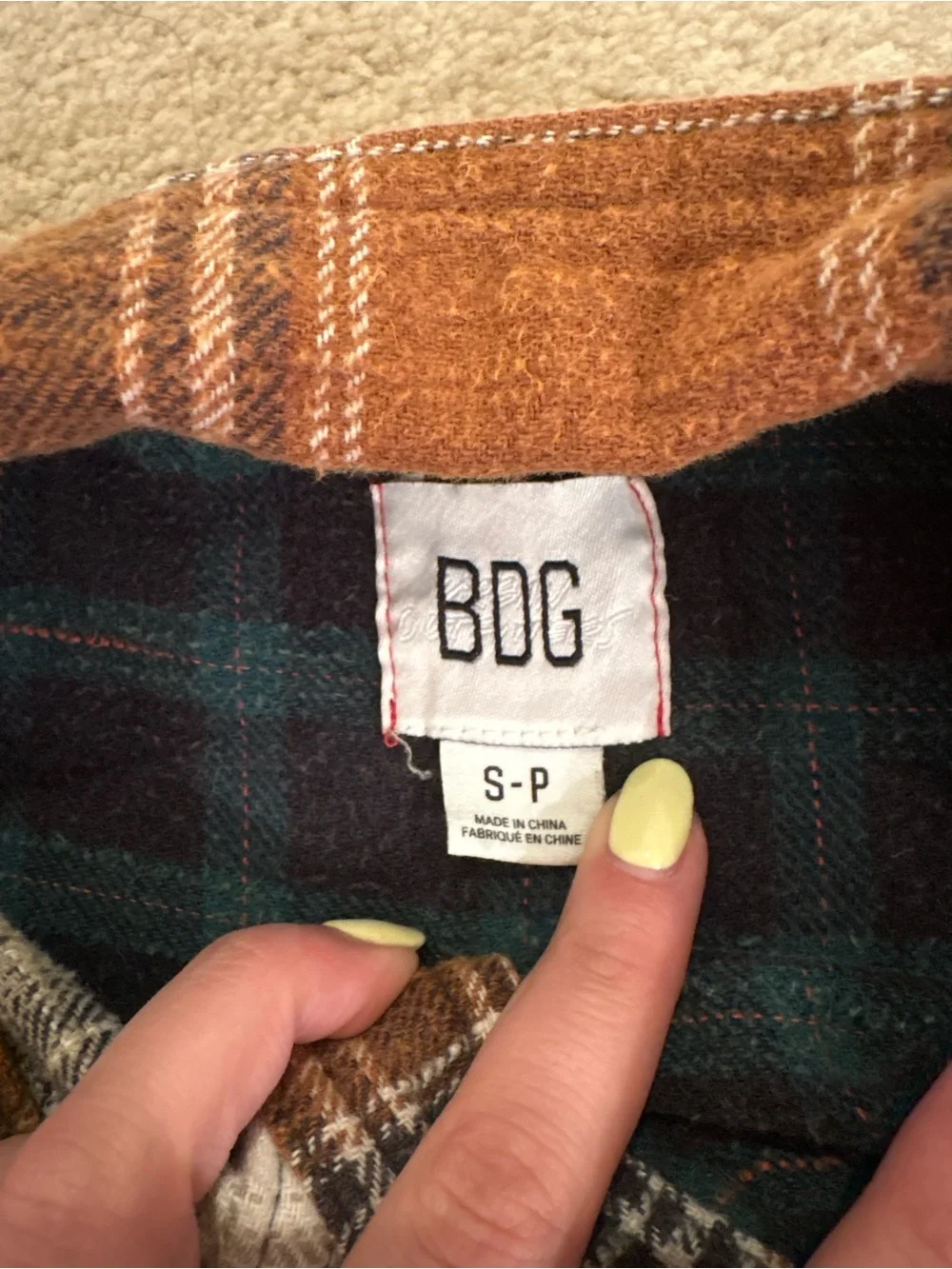 BDG Patchwork Plaid Button-Down Shirt - Brown/Green/White - Picture 5 of 5